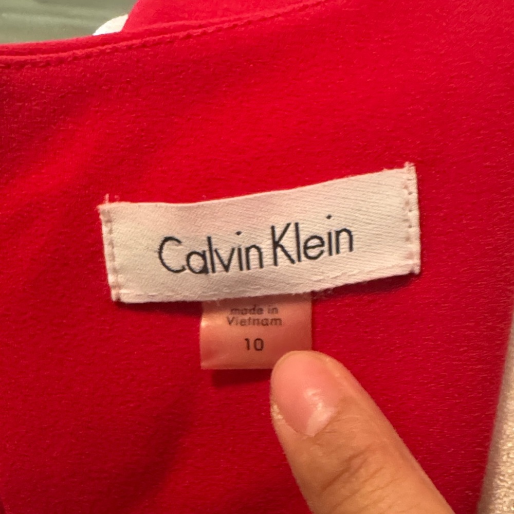 Calvin Klein Red sleeveless work party Dress - Picture 12 of 12